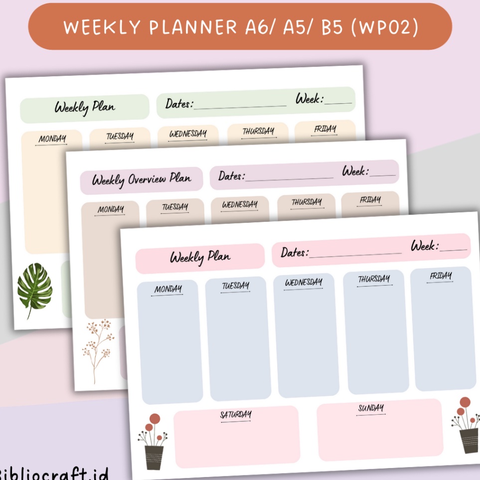 

Pusat Produsen WP 2 Loose Leaf Weekly PlannerTo Do List Weekly Schedule Refill Binder A6 A5 B5 2 holes 2 Lubang 26 Holes 26 Lubang 2 Lembar by Bibliocraftid