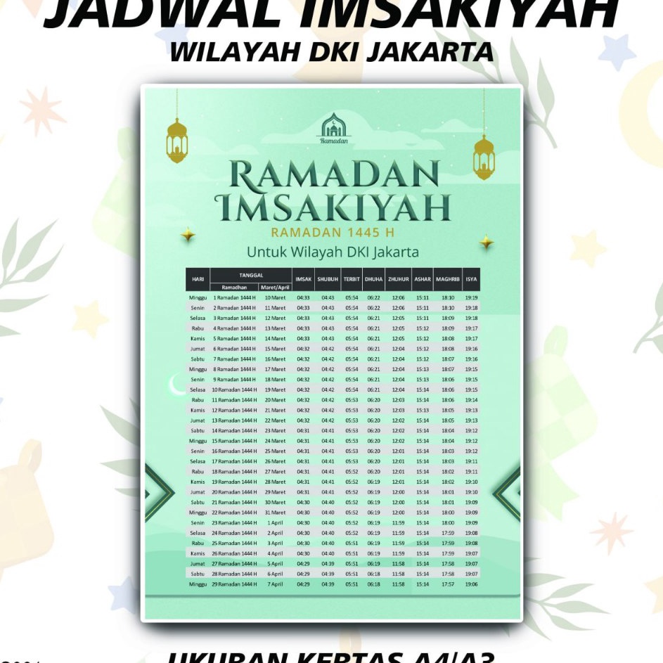 

Murah Terlaris jadwal imsakiyah 224 1445 H untuk daerah DKI Jakarta dan sekitarnya Laminating A4