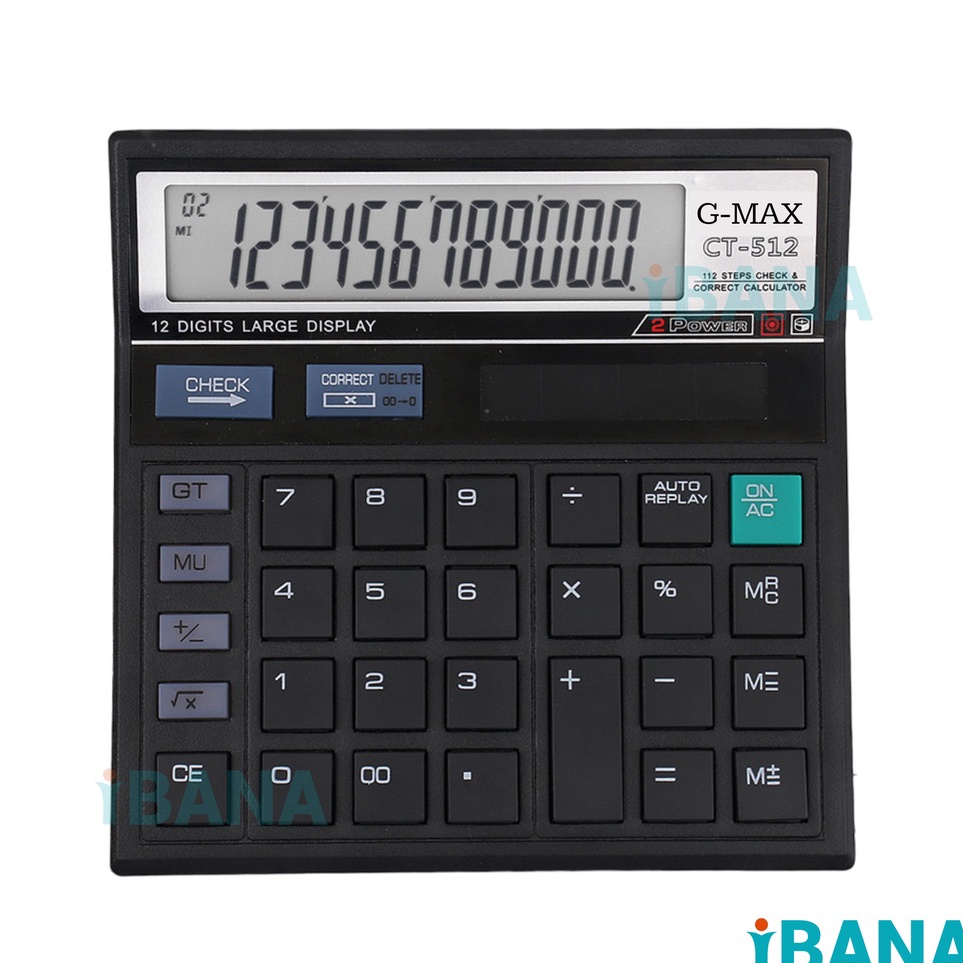 

Serbu Obral IBANA KALKULATOR 12 DIGIT CT512 CHECK DUAL 2 POWER BLACK KALKULTOR MEJA BESAR CALCULATOR ELEKTRIK