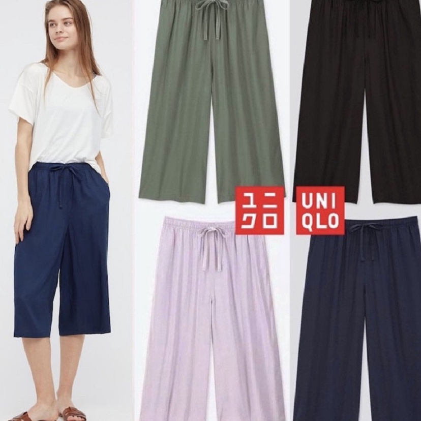 Jaminan Kualitas Celana Kulot Pendek Uniqlo Relaco 78 Polos Original
