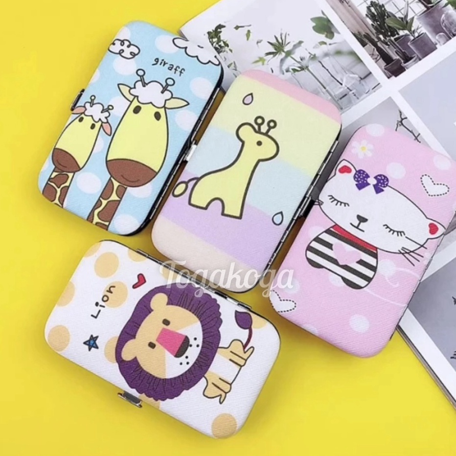 ORIGINAL Manicure Set 7 in 1 Gunting Kuku Pinset Korek Kuping Nail File Motif Gambar Lucu