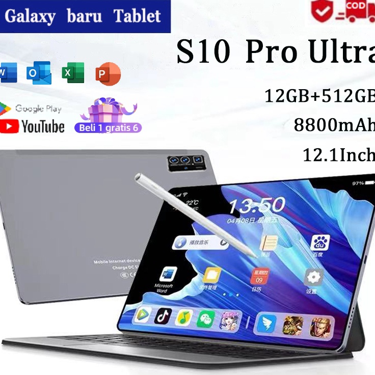 Max Sale Free ShipCODAsli baru Tablet murah Galaxy S9S1 pro Ultra 121inch WIFI5G12GB512GBAndroid13 Galaxy Tab s1 Full Screen Layar Besar Dual SIM Free keyboard Pro11s8s9samsung