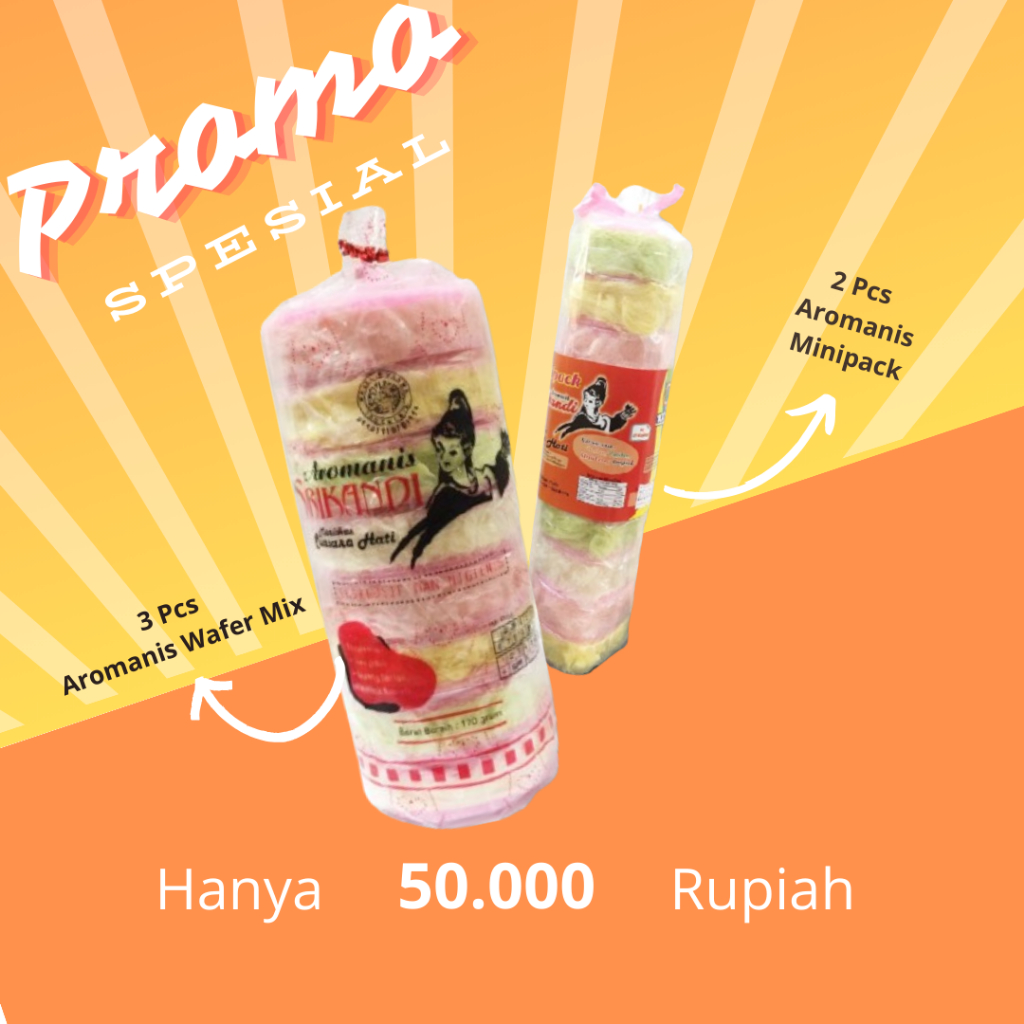 

Promo Spesial 3 pcs Aromanis Wafer Mix dan 2 pcs Aromanis Minipack