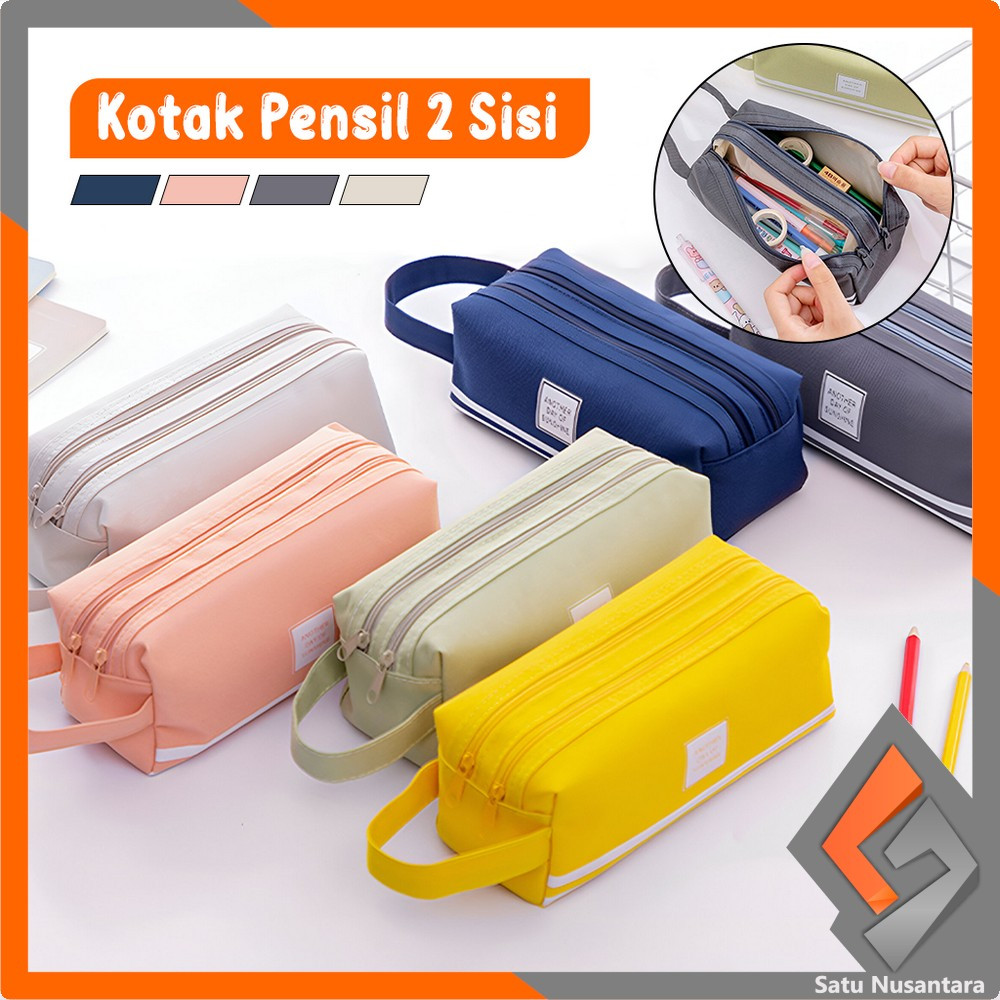

SN-A80 Tempat Alat Tulis Perlengkapan Sekolah 2 Sisi Dompet Pensil Stationery / Kotak Pensil Tempat Bolpen Pen Make Up Pouch Kosmetik Travel