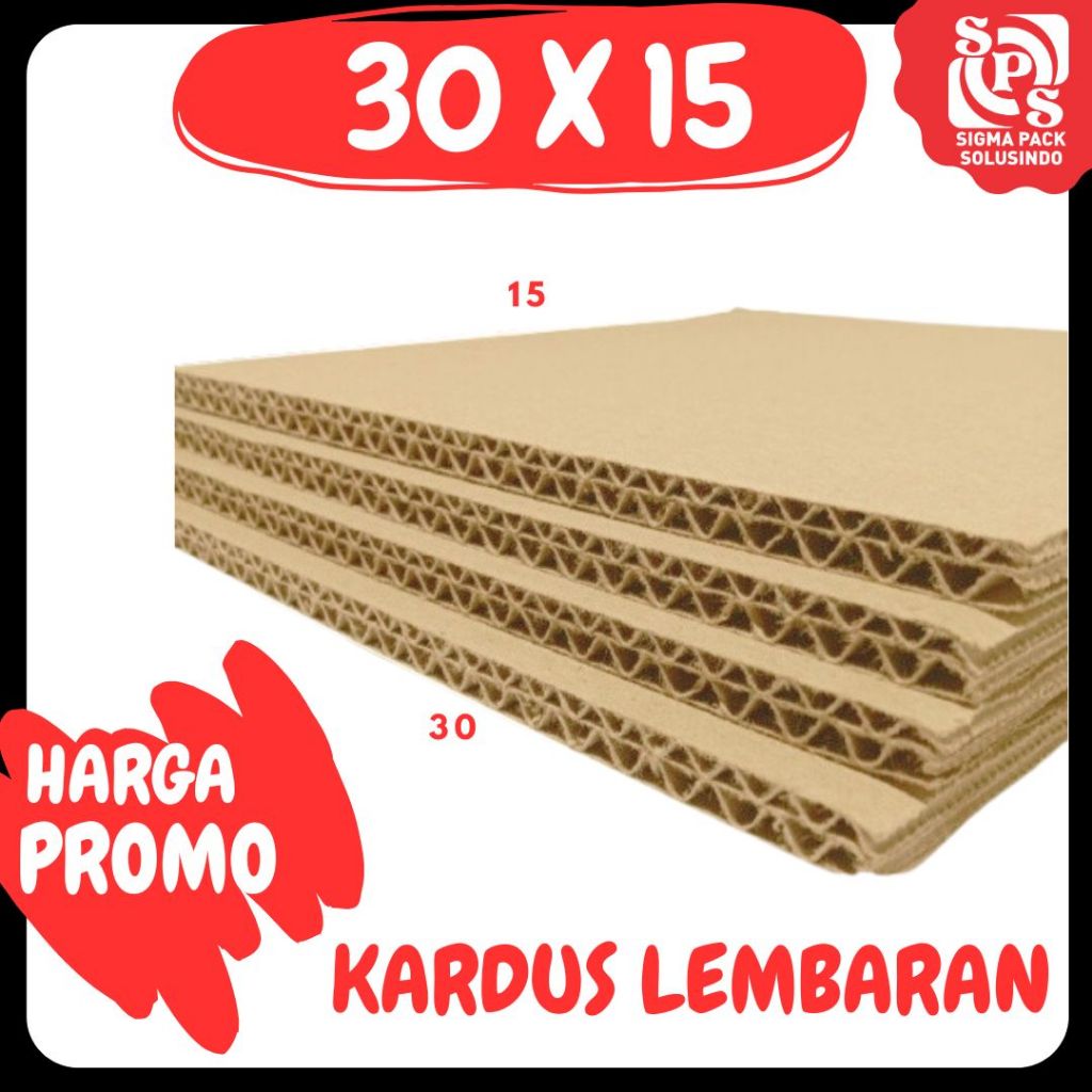 

Kardus Lembaran 30x15 / 20x15 Sheet Polos Double Wall Coklat Karton Warna