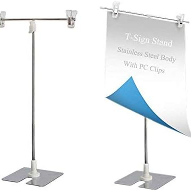 

29-93cm Adjustable Banner Display Stand / Jepit Promosi Banner / T Stand Pop Meja