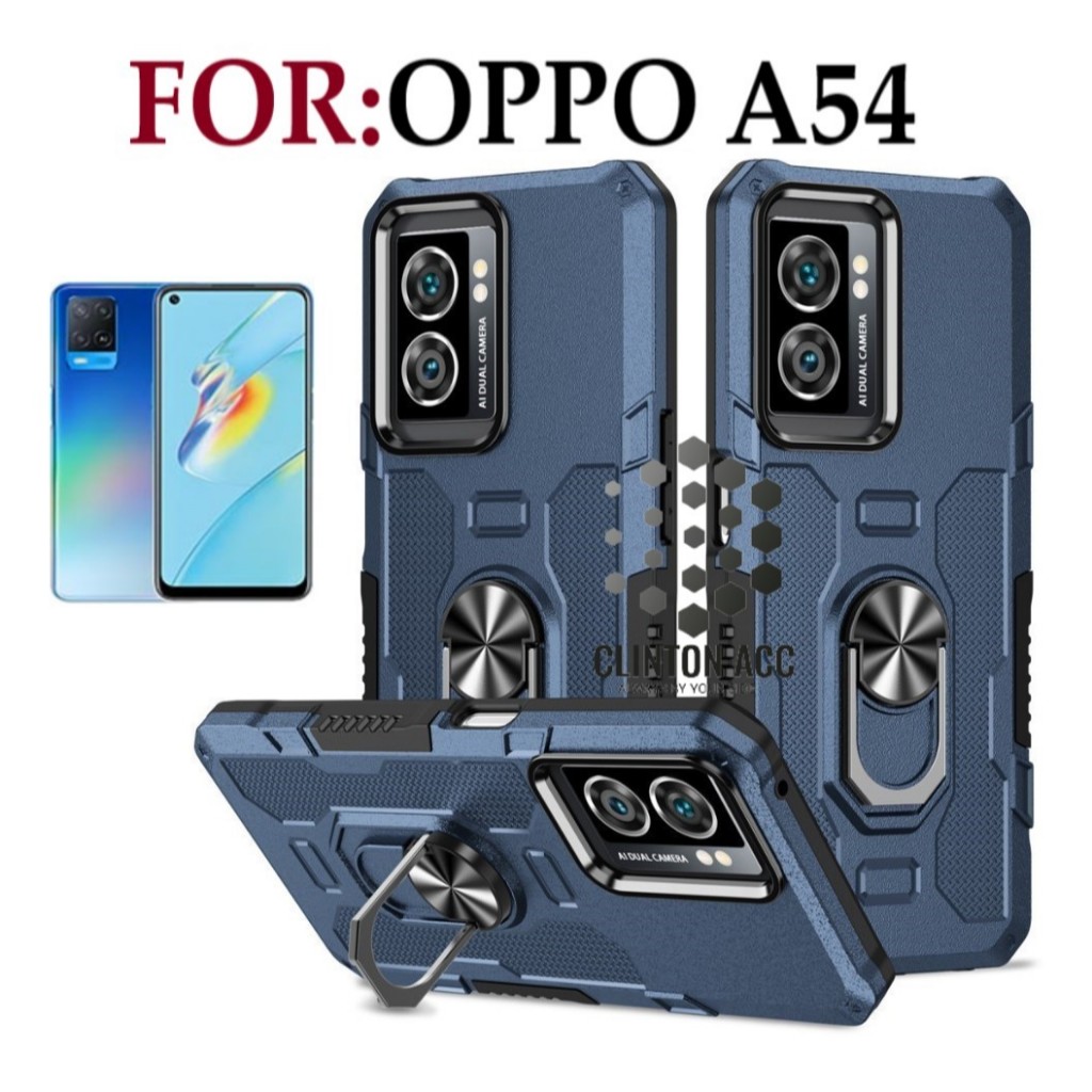 Case Armor OPPO A54 Iring Cincin Magnetic Kesing Hp Protect kamera Premium HardCase Standing Robot P