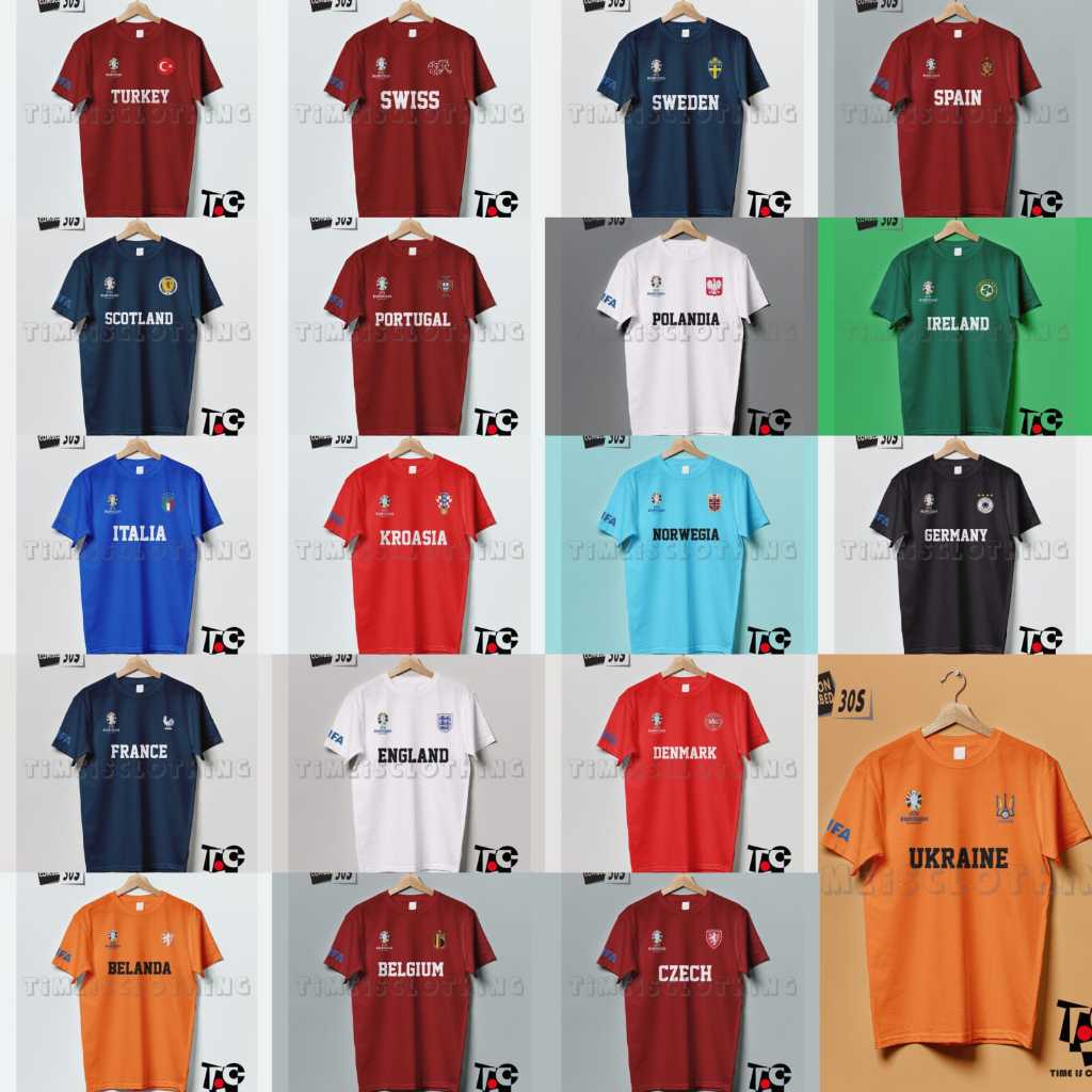 Kaos Jersey Bola UEFA Euro 2024 Fifa Piala Eropa
