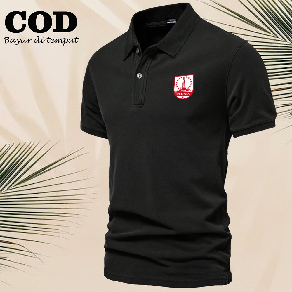 T-shirt Polo Kerah Unisex Persis Solo Print Atasan Dewasa Katun PE Lengan pendek Size S M L XL XXL