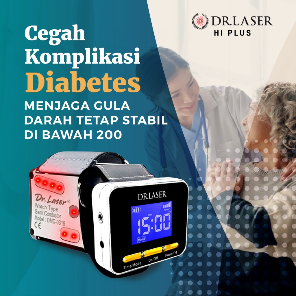 DR LASER HI PLUS Jam Tangan Terapi Laser Diabetes , Hipertensi,Kolestrol, Jantung Terapi Stroke Tang