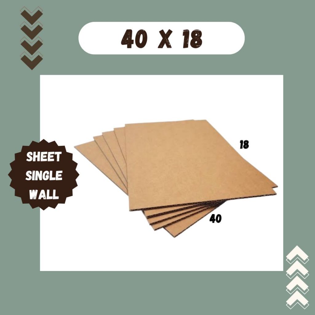 

Kardus Lembaran 40x18 / 40x15 / 18x40 / 15x40 Sheet Polos Single Wall Coklat Karton