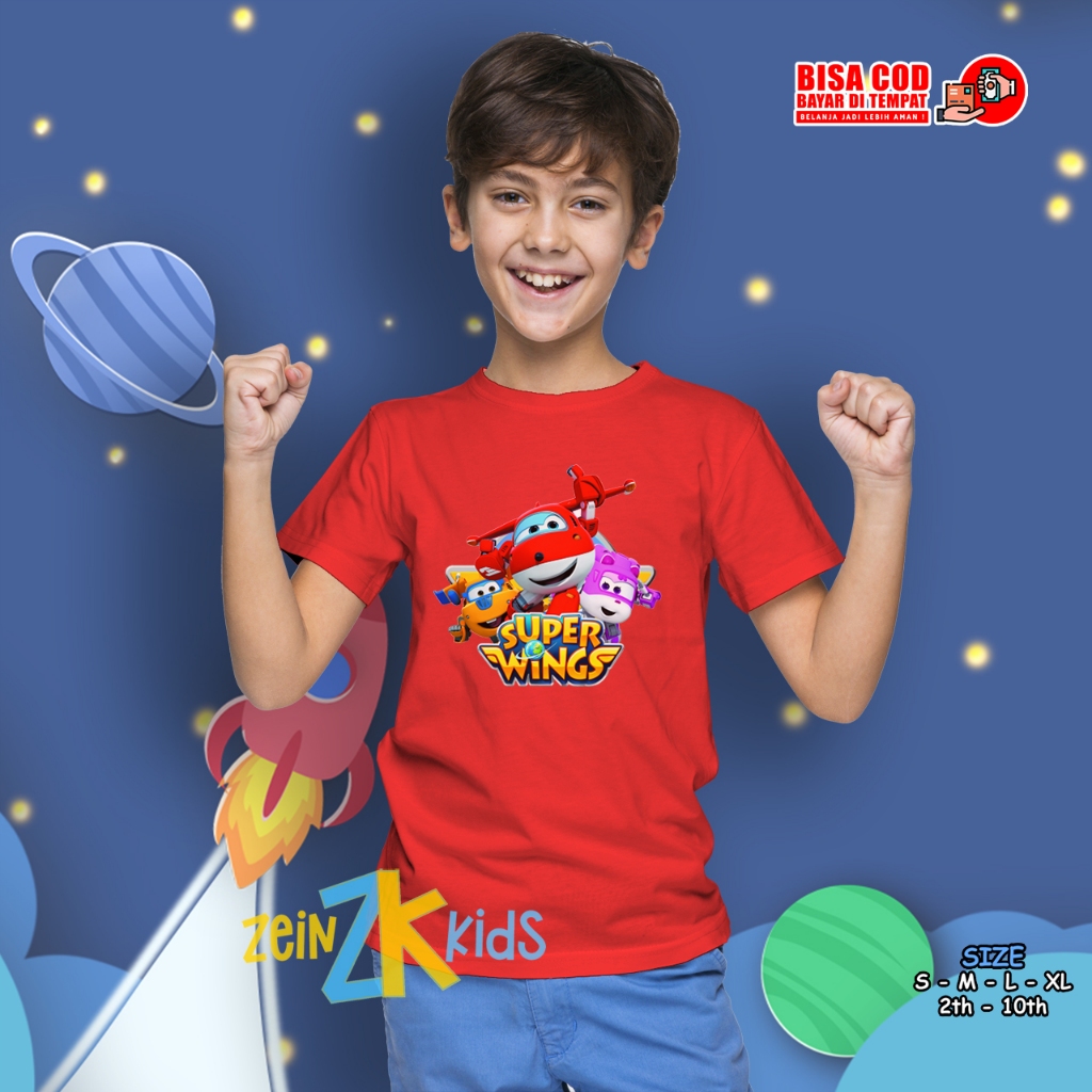 Kaos Anak Super Wings / Baju Anak Super Wings Kartun