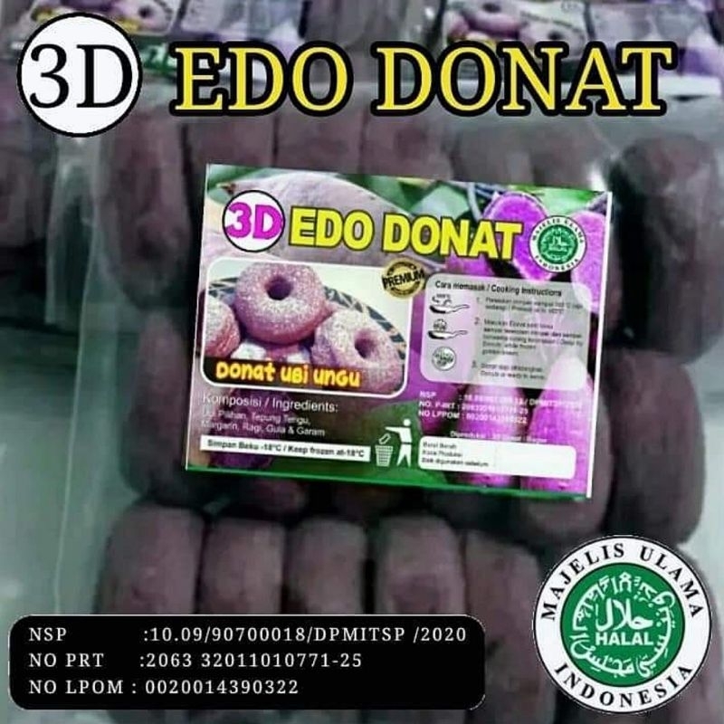 

Donat Ubi Ungu Edo Isi 20 Topping Gula Bubuk Donat Kentang Pandan Premium 3d