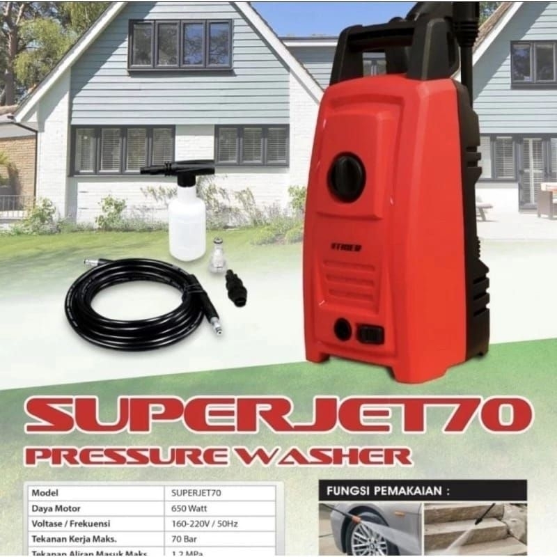 MESIN JET CLEANER TIGER SUPER JET70 / MESIN CUCI MOBIL SEPEDA MOTOR LISTRIK