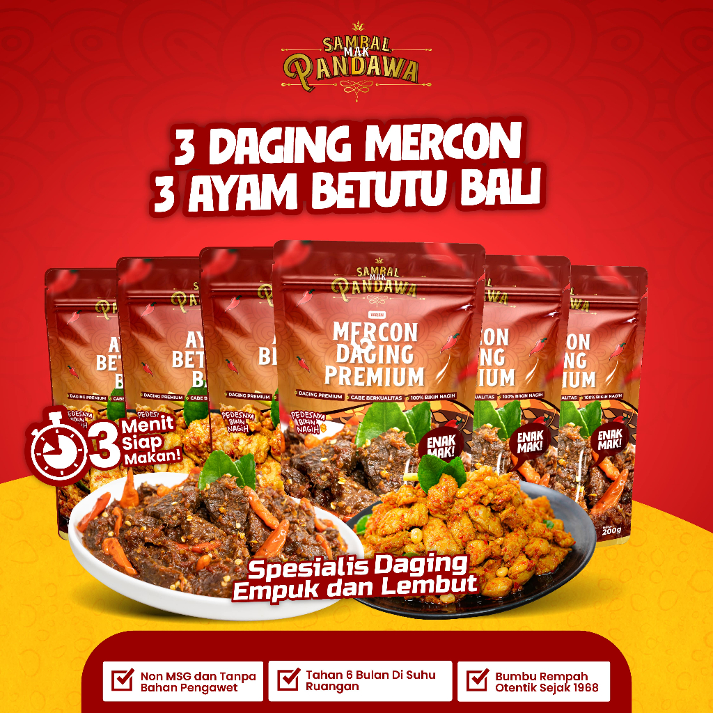 

Paket 3 Daging Mercon + 3 Ayam Betutu (Paket New Promo ADS)6