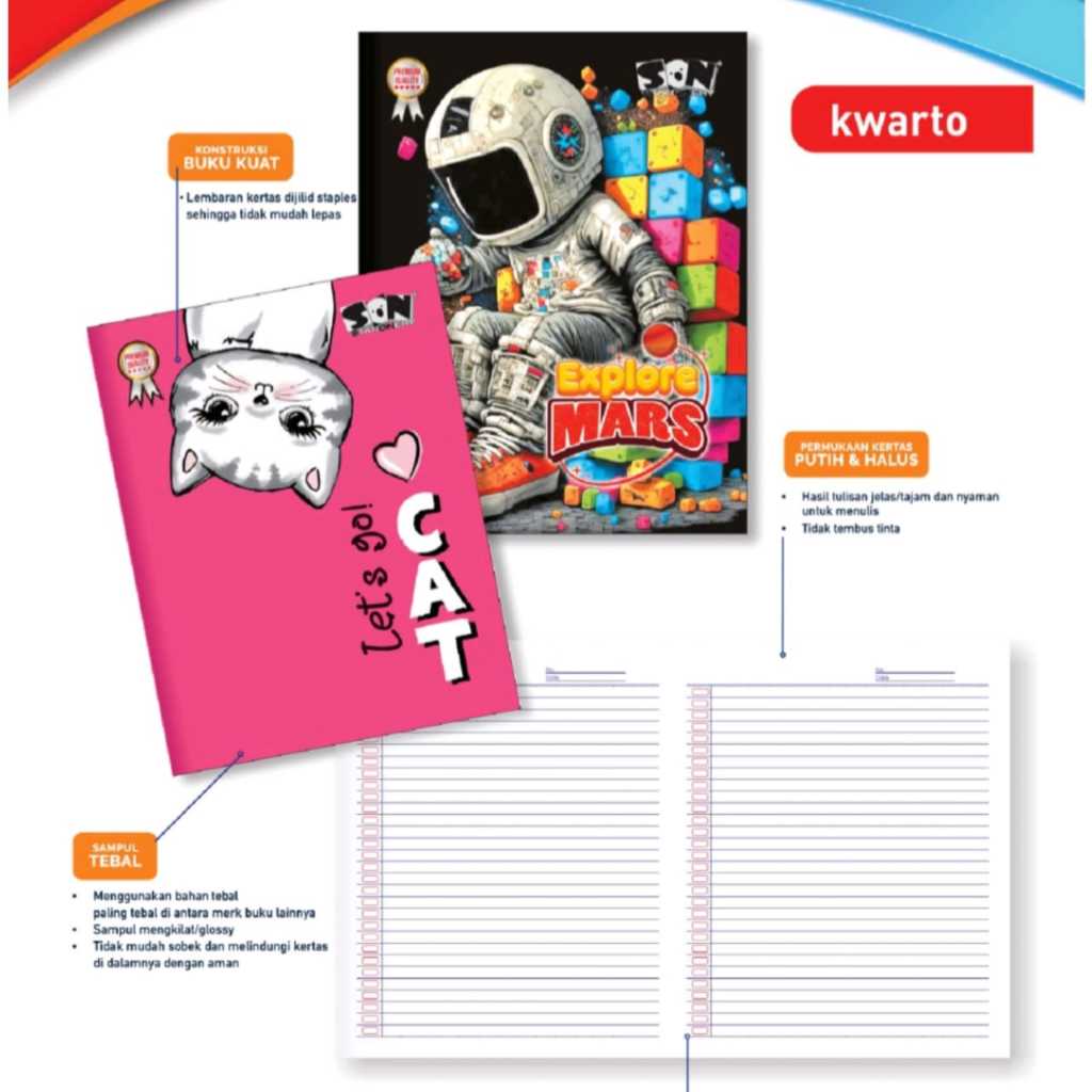 

10 PCS SON STATIONERY BUKU TULIS QWARTO 38 LEMBAR