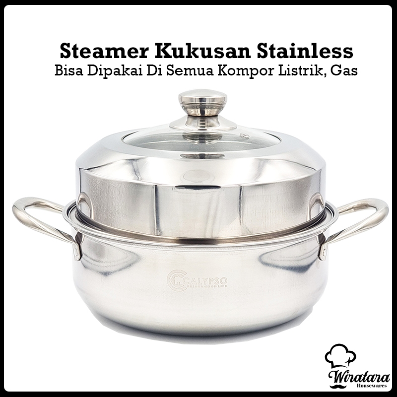 CALYPSO Panci Steamer Stainless 28cm Kukusan Pengukus Kukus Stenlis