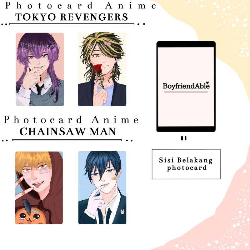 Photocard Anime Tokyo Revengers Chainsaw Man fanart Tokrev CSM