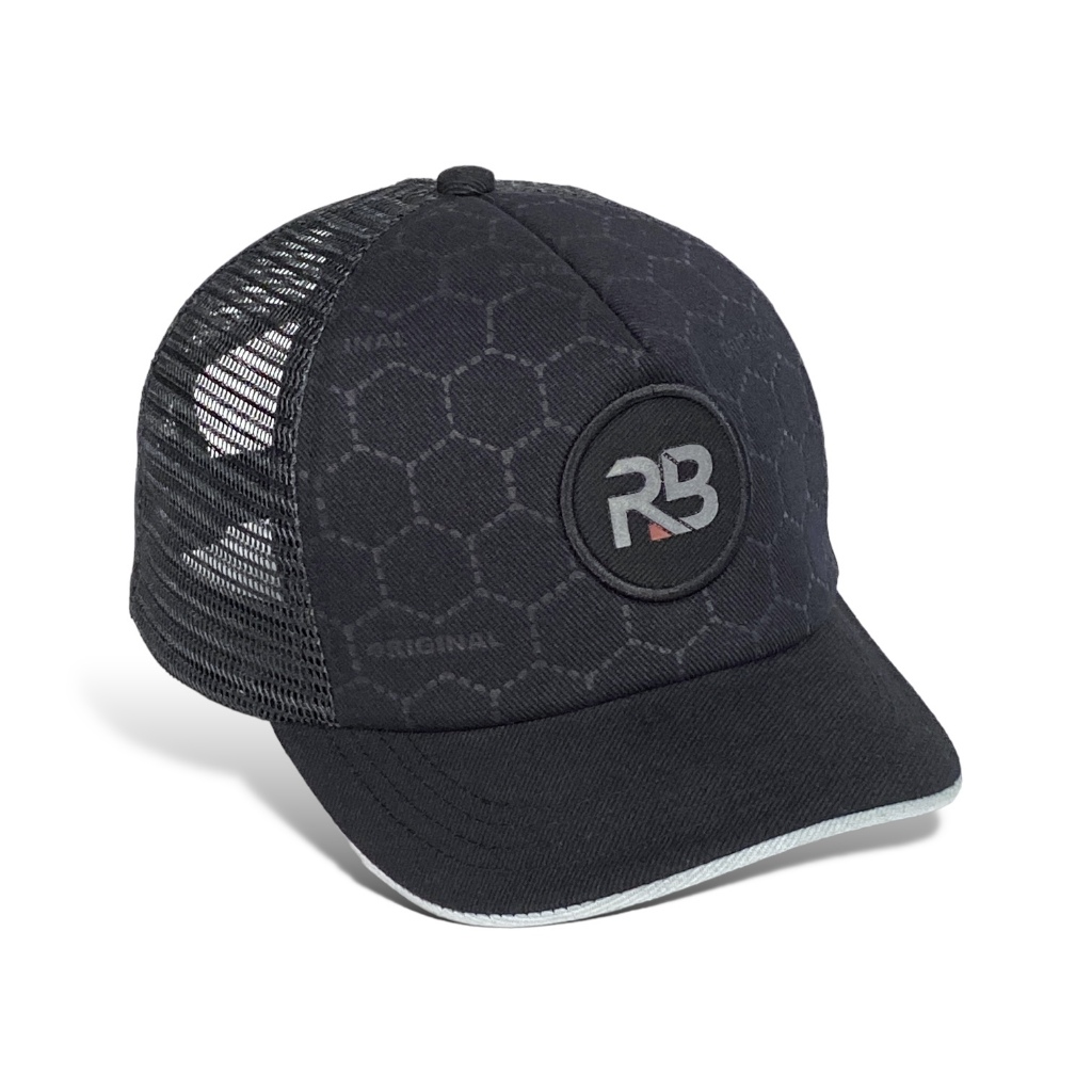 Topi Pria Lidah Pendek Topi Trucker Hats Jaring Caps Hitam Topi jaring Pria