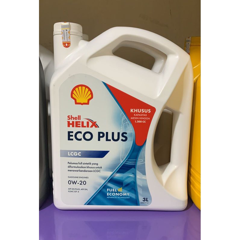 oli Shell helix ECO plus LCGC 0w 20 3Liter (bonus filter oli)