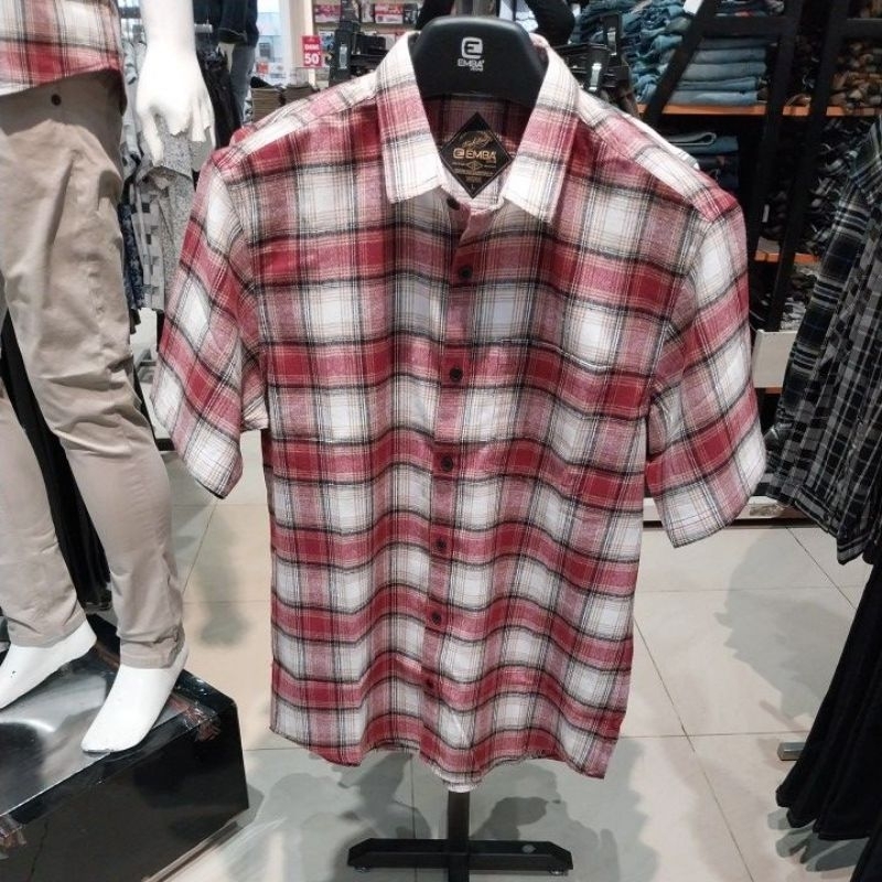 Emba Jeans - Kemeja kotak kotak merah New Arrival