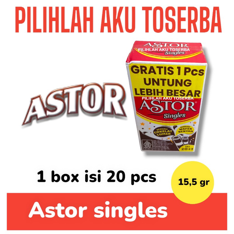 

NEW Astor Singles Wafer Stick - Netto 20 + 1 pcs x 15 gr