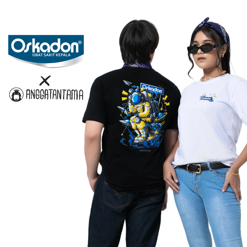 TAGS T-Shirt Oskadon x Anggatantama Astronaut White Black Unisex