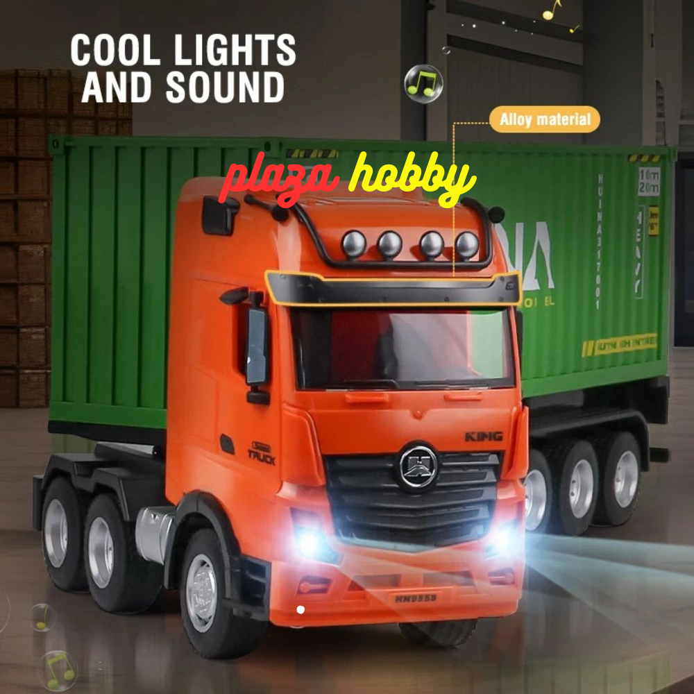 HUINA 1317 rc container trailer 9CH 2.4ghz 1:18 mainan truk alat berat