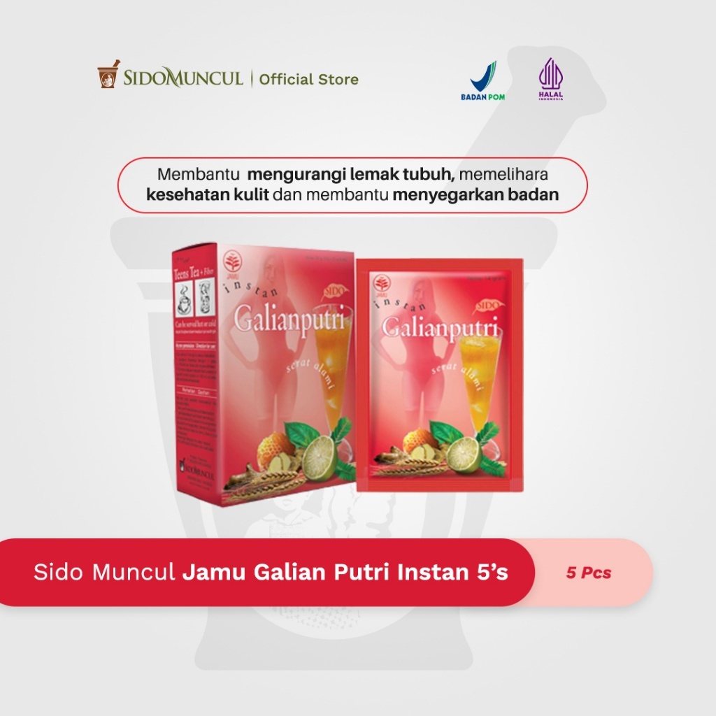 

SIDOMUNCUL Jamu Instan Galian Putri KEMASAN BOX isi 5'Sachet