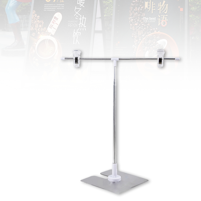 

1 Set 90cm Display Banner Stand T Stand Meja Jepit Adjustable Tinggi Standing