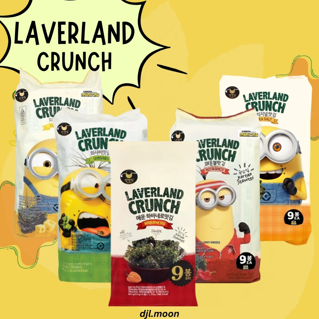 

Laverland Crunch 4.5gr Nori Rumput Laut isi 9 1 Pak Seaweed Snack Food Kering Import Dengan Varian Rasa Sea Salt Hot Spicy Habanero Wasabi Cheese