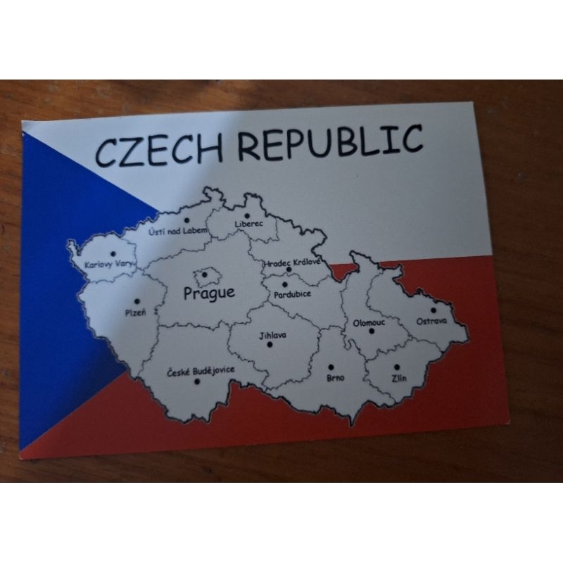 

kartu pos peta cekoslowakia/czech republic map postcard