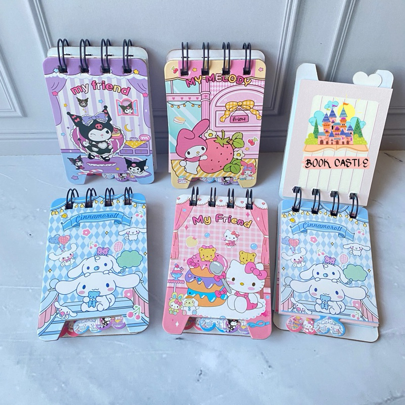 

Mini notebook sanrio (HARD COVER) kuromi melody hello kitty cinamoroll
