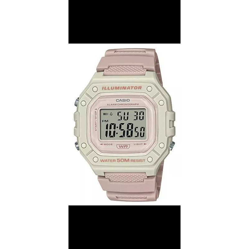 jam casio water resistant pink putih preloved