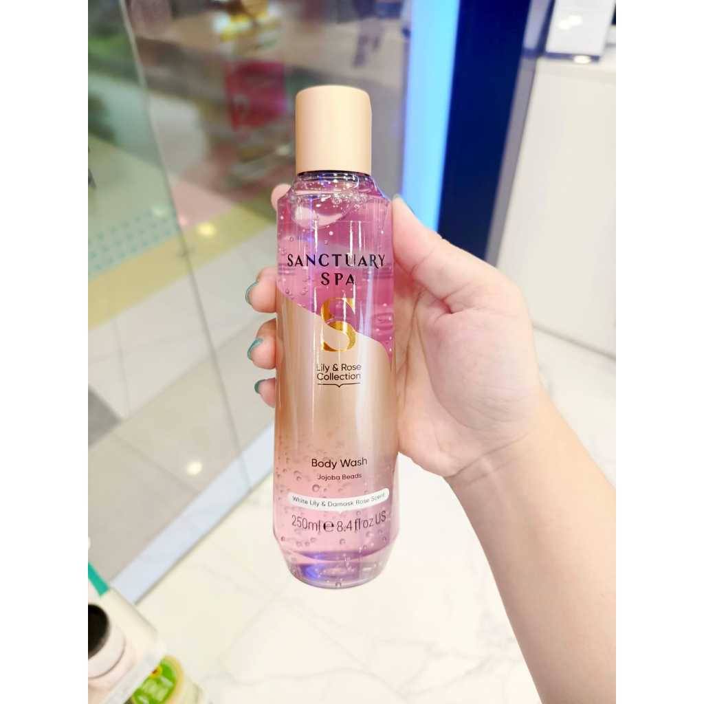 Sanctuary Spa Lily Rose Collection Body Wash Sabun Mandi 250ml Jojoba Beads White Lily & Damask Rose