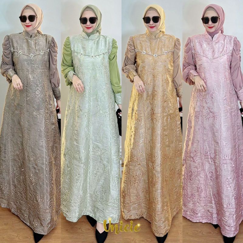 (p1a) UNICIE SALIMAH Baju Dress Gamis Wanita muslimah Shalimah Dress By Unicie. Nazra Sha