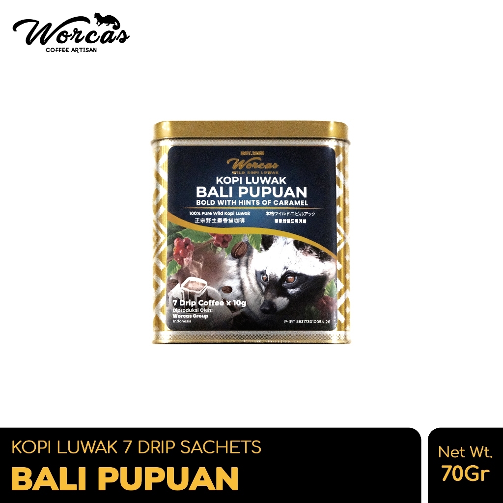 

WORCAS Kopi Luwak Bali Pupuan Drip Filter 70gr Tin Can