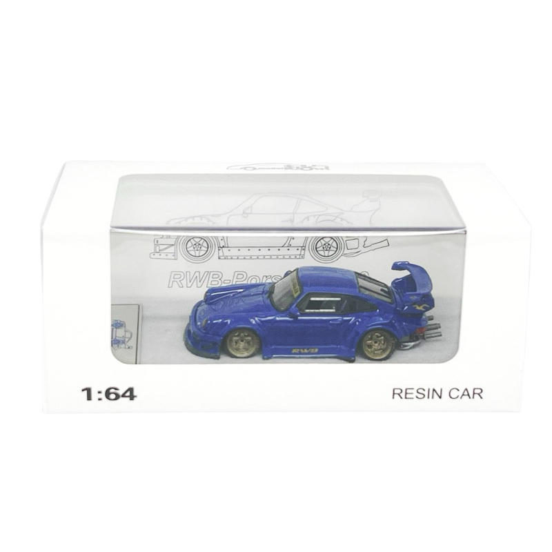 Qidian 64 Porsche RWB 930 Resin Blue Metalic