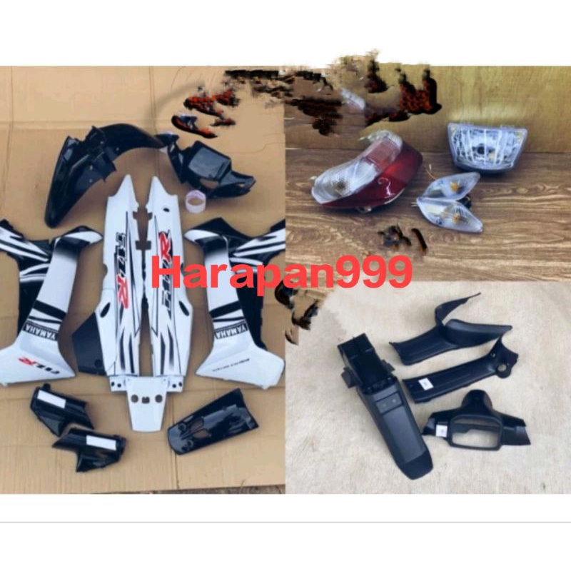 COVER BODI HALUS YAHAMA FIZ R FIZ R SE WARNA HITAM PUTIH FULL SET COVER BODI KASAR REFLEKTOR SEIN ST
