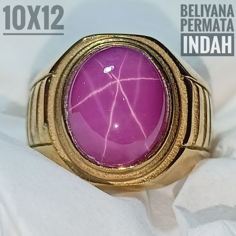 Cincin batu pink Ruby American star asli mewah&elegand
