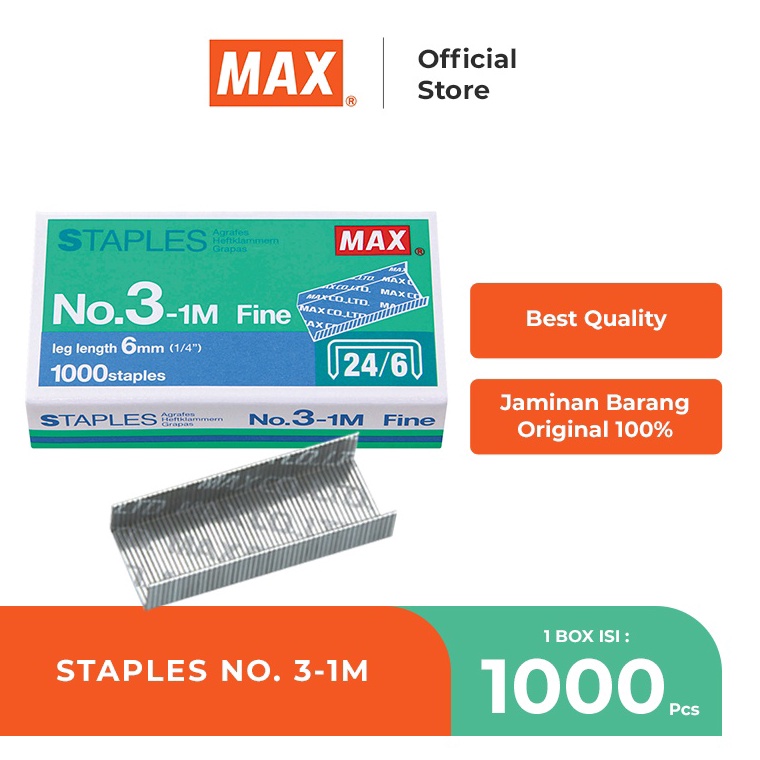 

KODE V96R MAX Staples Isi Staples No31M PACK