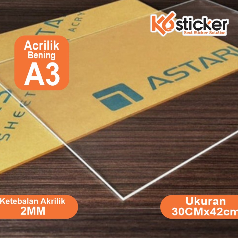 

AKRILIK lembaran 2mm A3 Akrilik bening Astari Acrylic ART T2S2