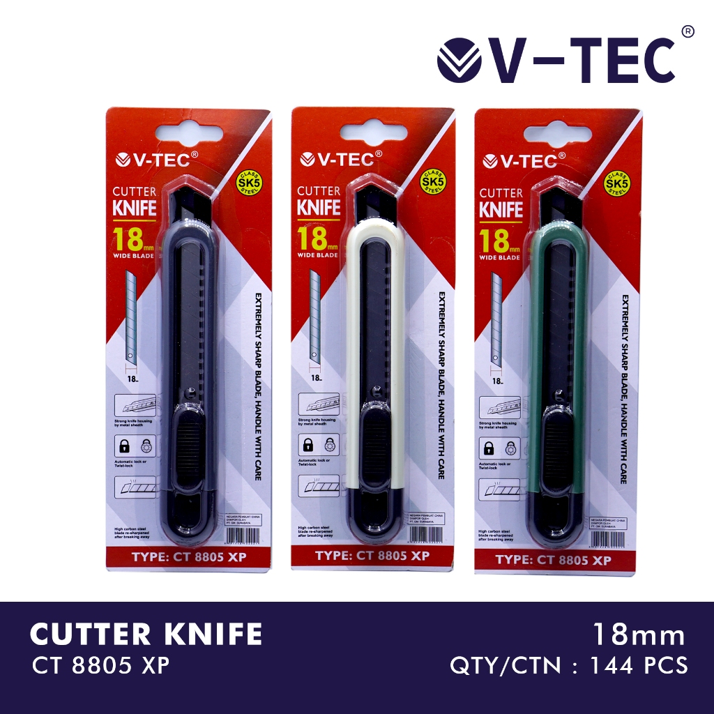 

V Tec Cutter Knife Pisau Pemotong Pengunci Otomatis