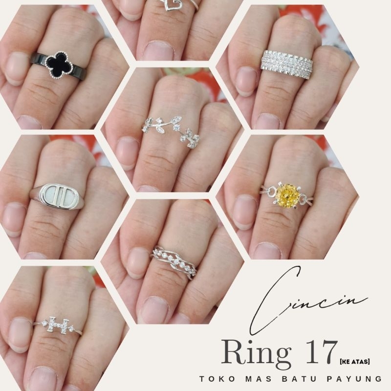 WAJIB TANYA STOK REALPIC CINCIN WANITA EMAS PUTIH ASLI KADAR 375-420 8K-9K RING 17 KEATAS | RING BES