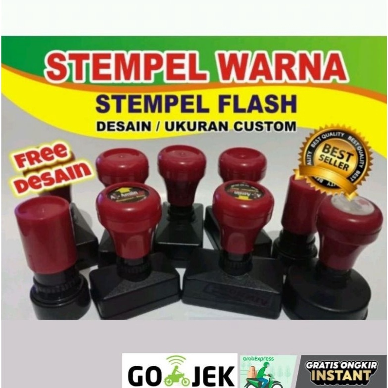 KODE J74Y STEMPEL FLAS BULAT MURAH  STEMPEL OTOMATIS UKURAN STANDAR