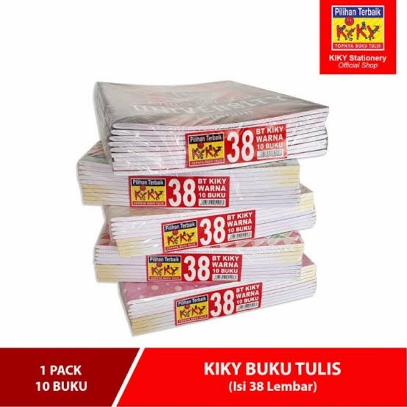 

BUKU TULIS KIKY WARNA ISI 38 LEMBAR (1 PACK ISI 10 BUKU)