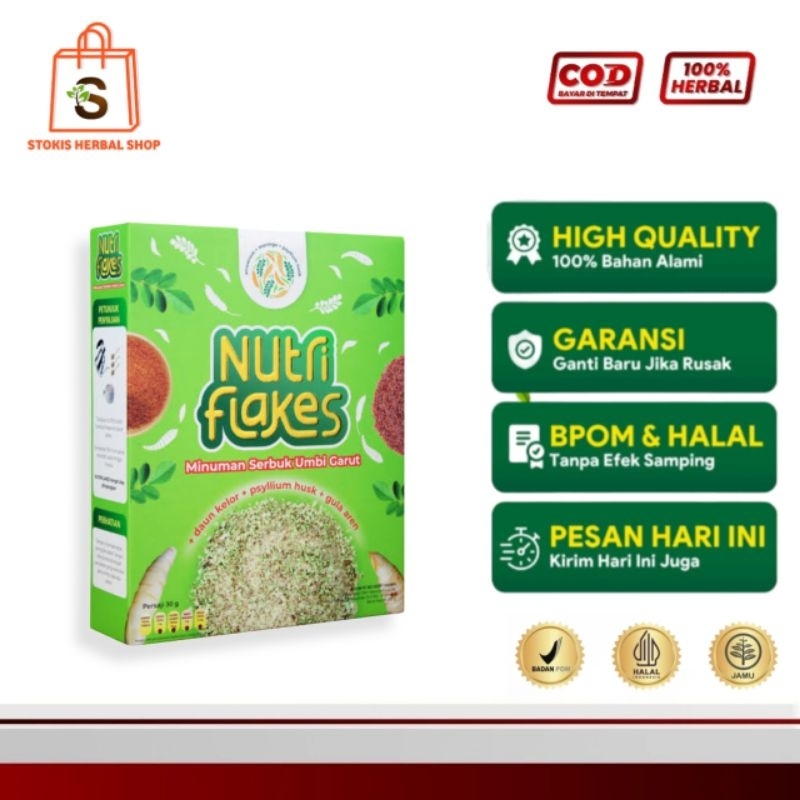 

NUTRIFLAKES SEREAL UMBI GARUT WITH PSYILIUM HUSK & DAUN KELOR ORIGINAL 1 BOX