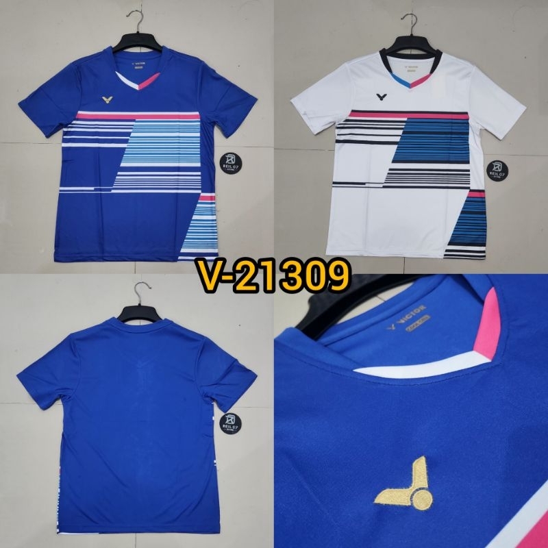 V21309 BIRU KAOS VICTOR IMPORT KAOS BADMINTON KAOS BULUTANGKIS KAOS TENIS MEJA PINGPONG KAOS OLAHRAG