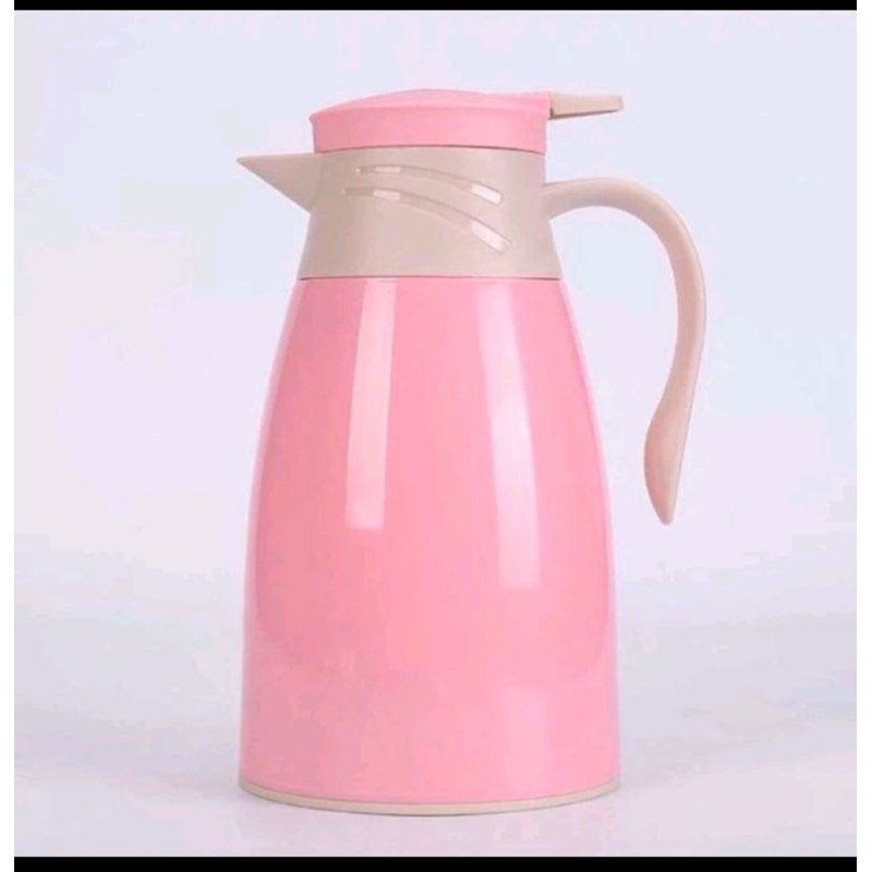 Teko pinguin kaca tahan panas 1 liter pink
