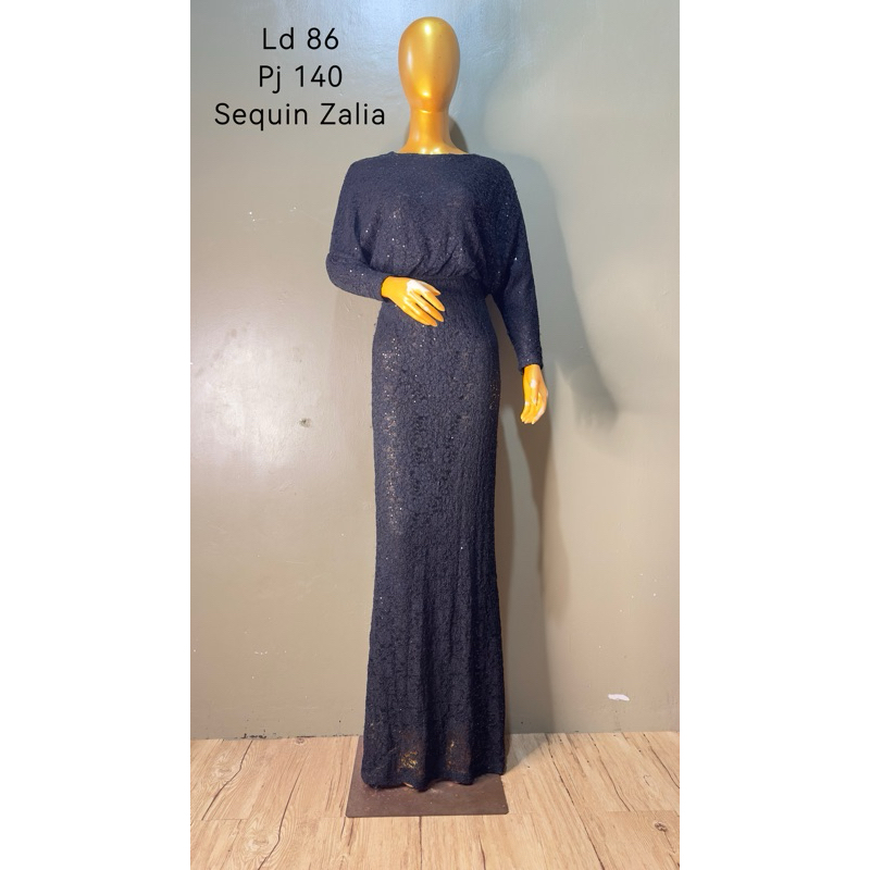 Gaun Brukat Sequin Zalia Pl